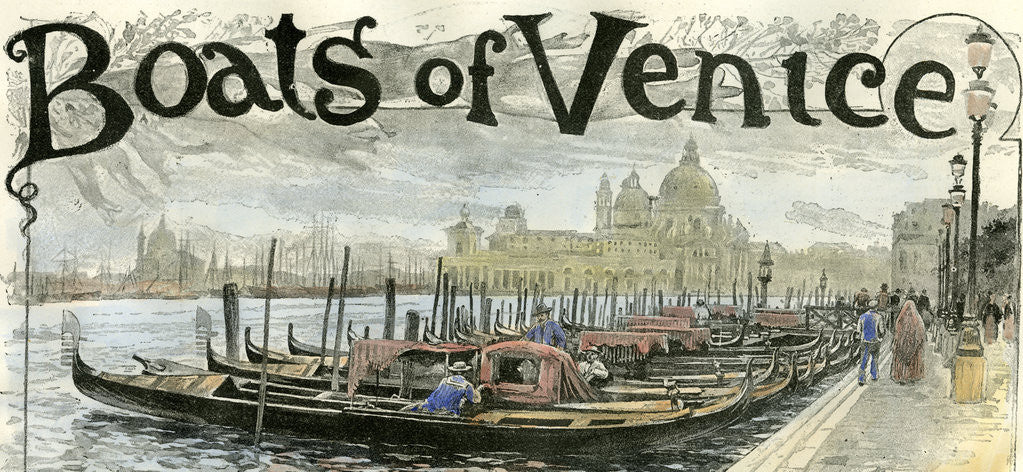 Detail of Venice Gondolas at the Station Piazza San Marco 1892 by Anonymous