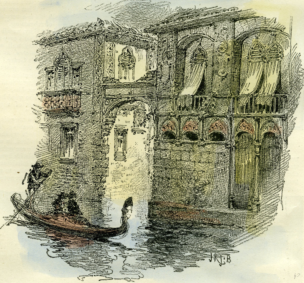 Detail of Venice by Gondola 1892 Italy by Anonymous