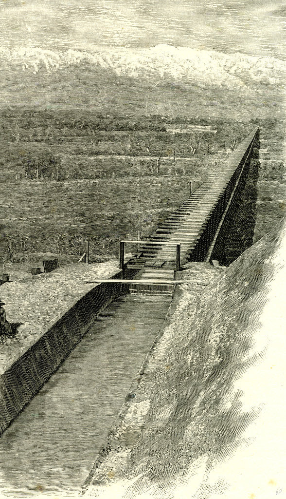 Detail of A Flume in California 1891 USA by Anonymous