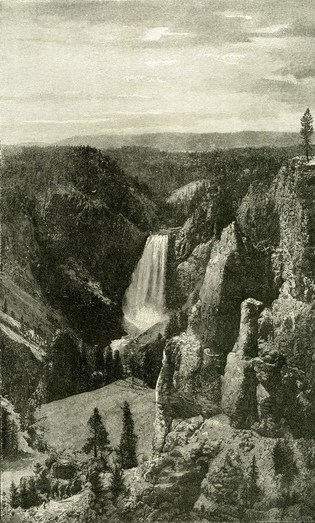 Detail of The Lower Falls and the Canon of the Yellowstone from Point Lookout 1891 USA by Anonymous