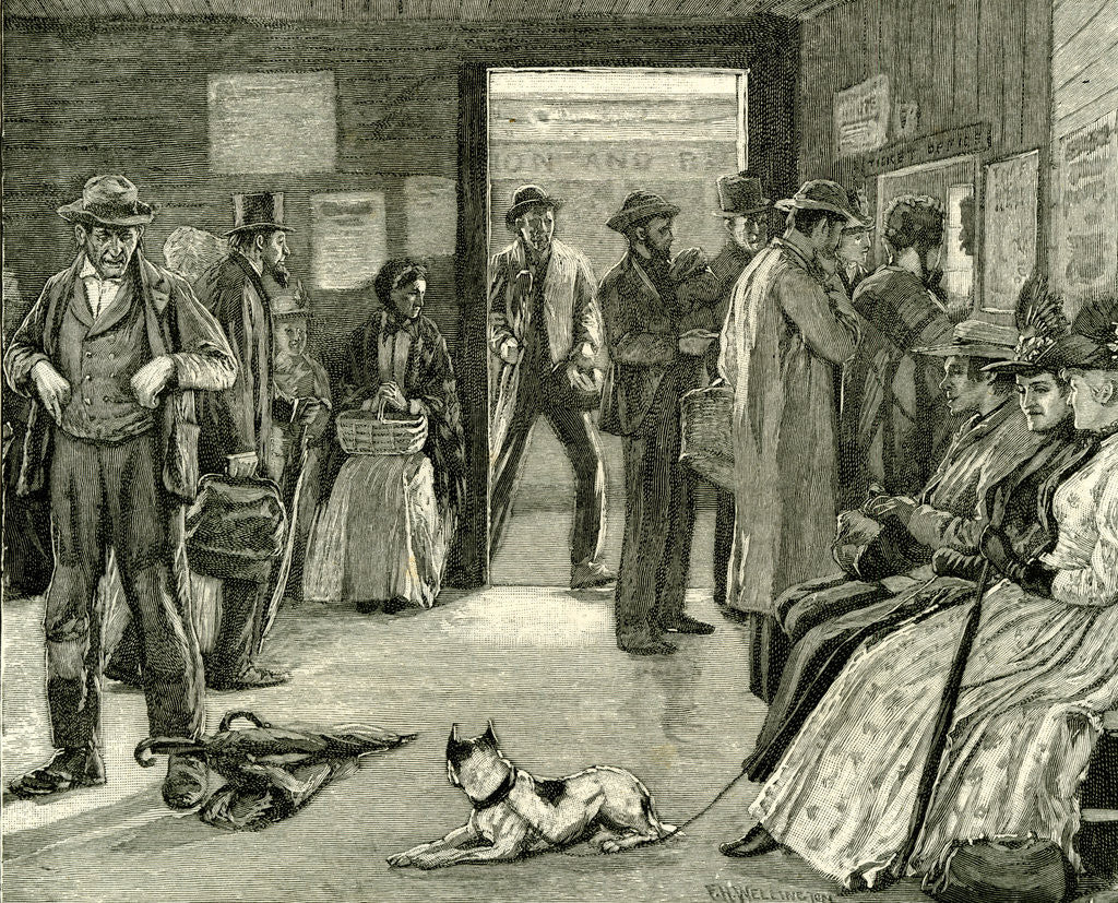 Detail of To Chicago Via Niagara: A Wayside Railway Depot 1891 USA by Anonymous