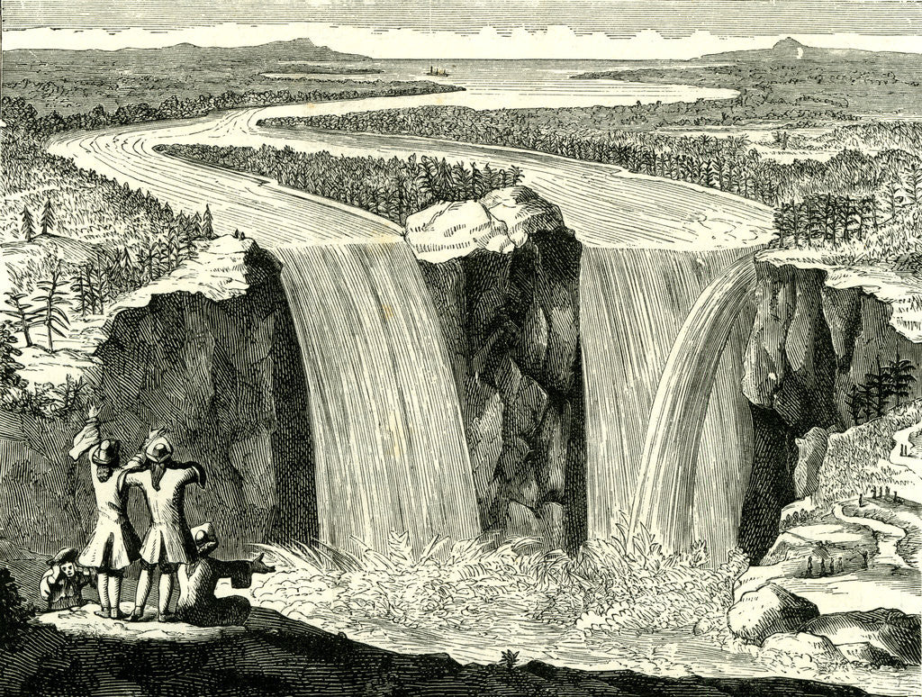 Detail of Hennepin's Sketch of Niagara in 1678 USA by Anonymous