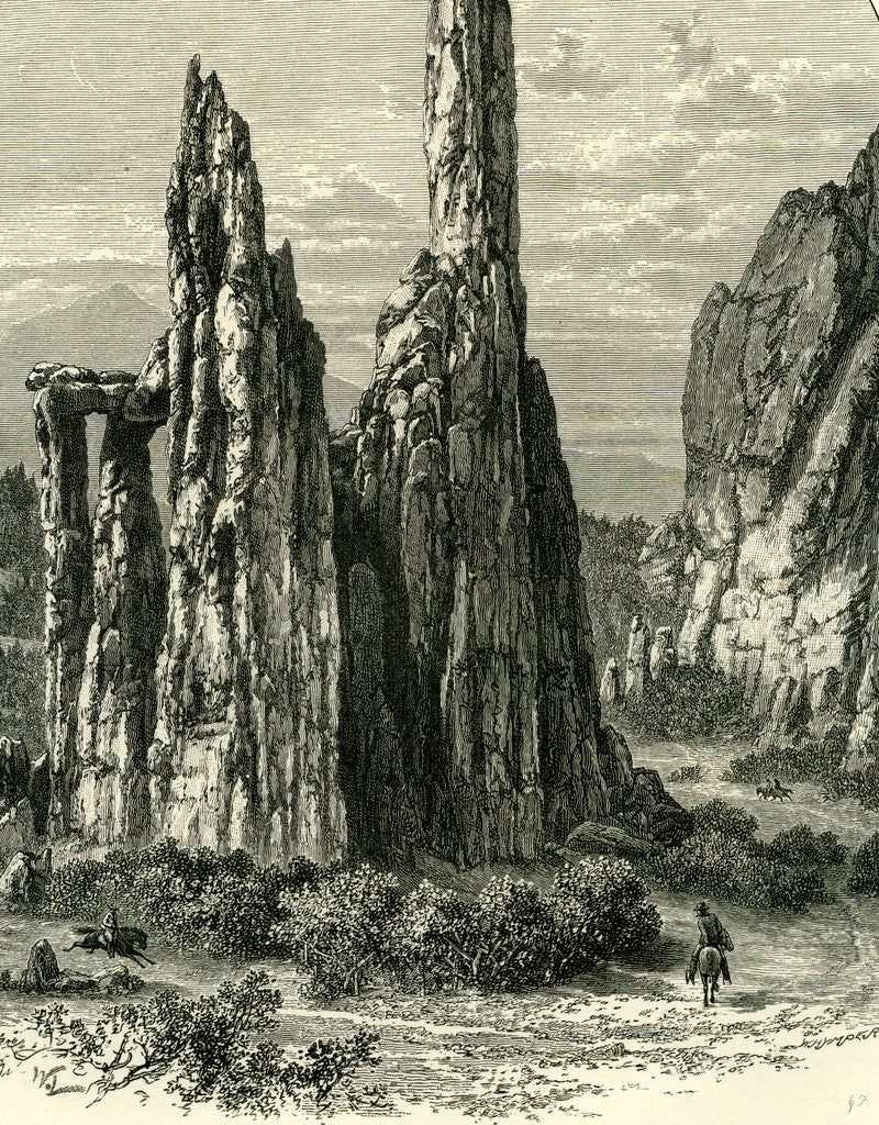 Detail of The Cathedral Spires in the Garden of the Gods 1891 by Anonymous