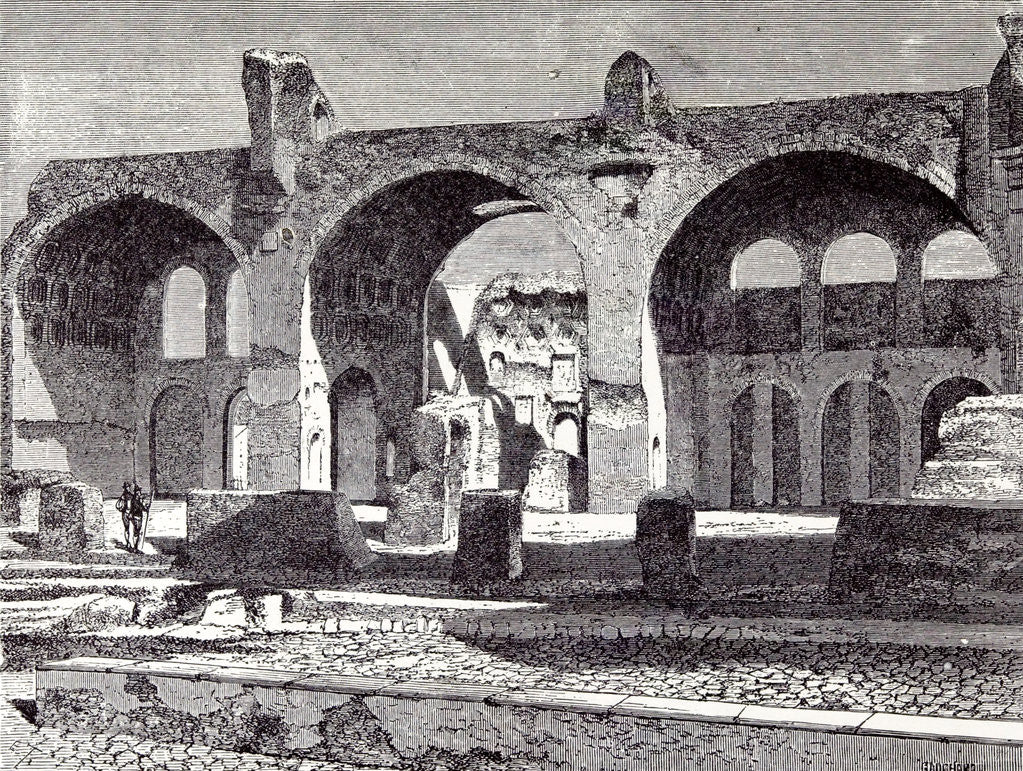 Detail of Rome Italy 1875 Basilica of Constantine by Anonymous