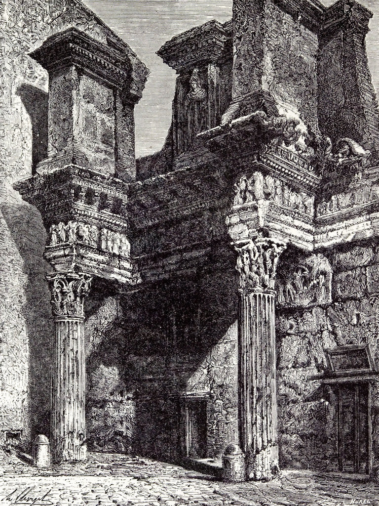 Detail of Rome Italy 1875 Forum Transitorium or Forum of Nerva by Anonymous