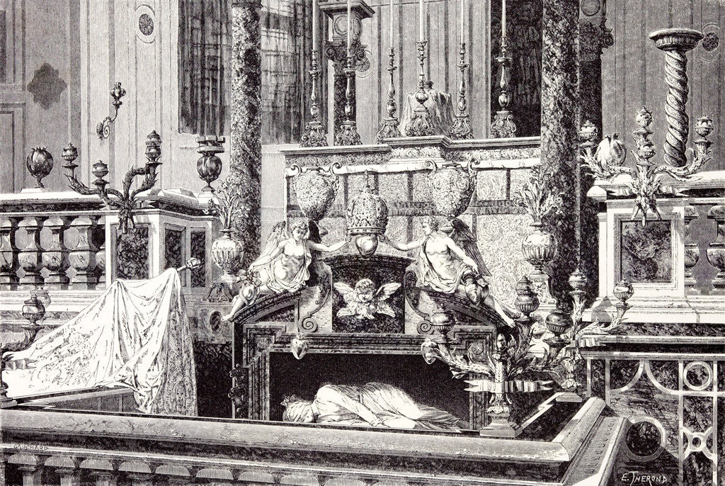 Detail of Rome Italy 1875 Altar and Monument of St. Cecilia by Anonymous