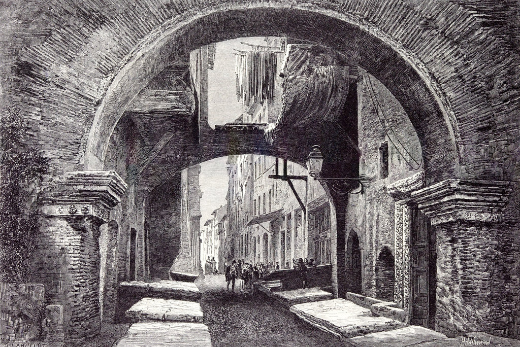 Detail of Rome Italy 1875 Pescheria Vecchia by Anonymous