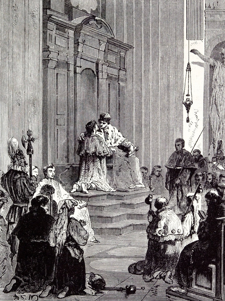 Detail of Rome Italy 1875 The Grand Penitentiary at St. Peter's by Anonymous