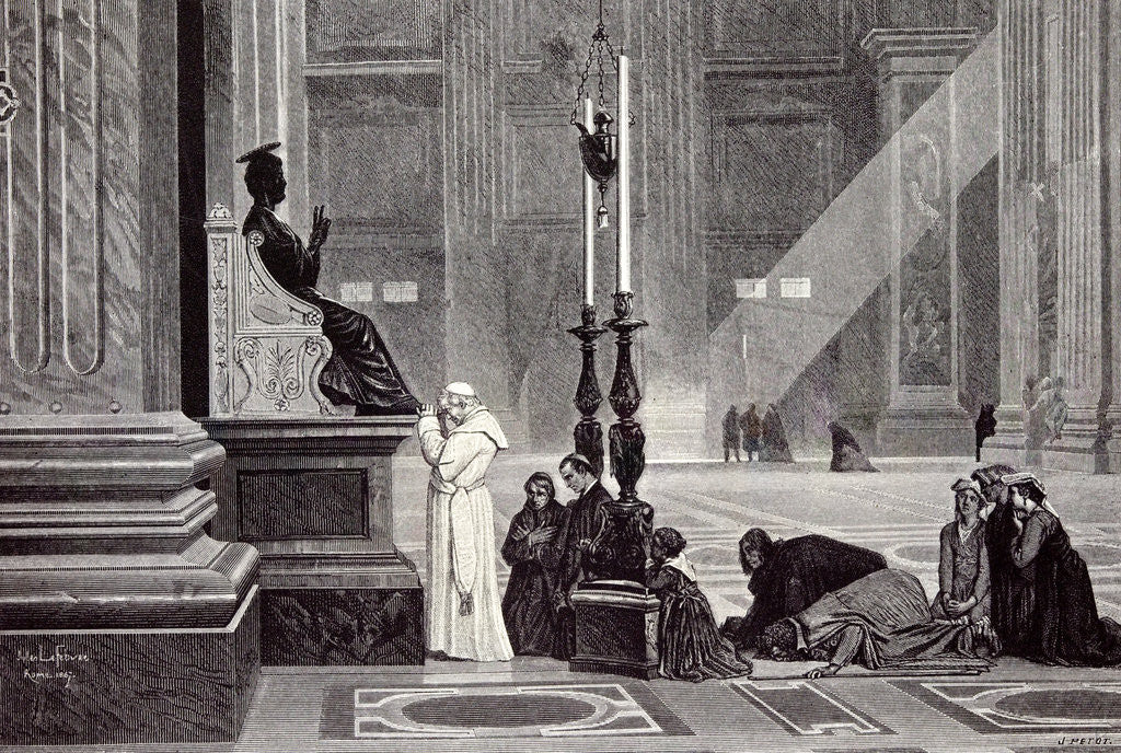 Detail of Rome Italy 1875 The Pope at the Feet of St. Peter by Anonymous