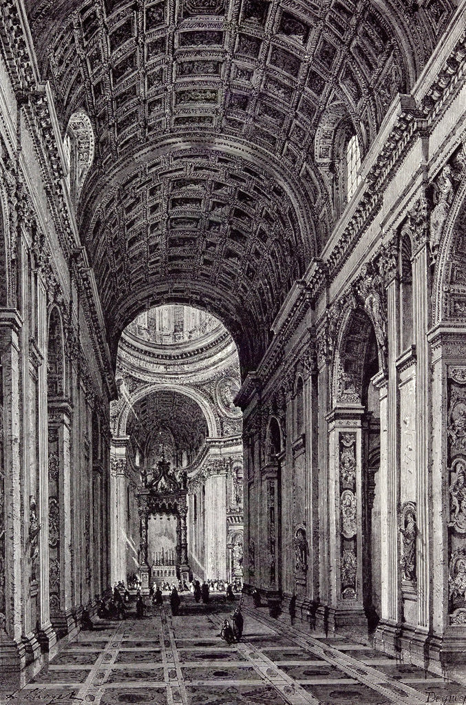 Detail of Rome Italy 1875 Nave of St. Peter's by Anonymous