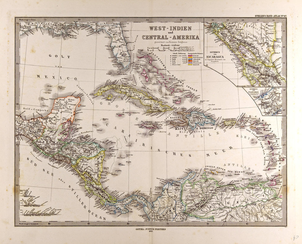 Detail of Map West Indies and Central America by Anonymous