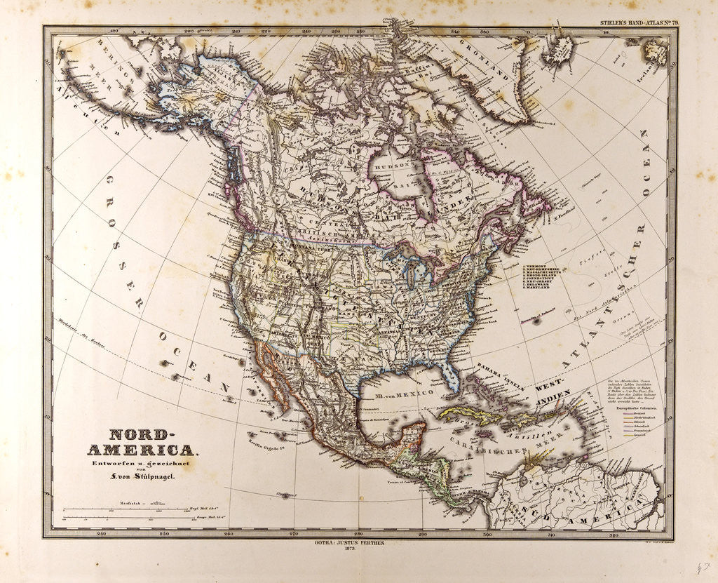 Detail of Map North America by Anonymous