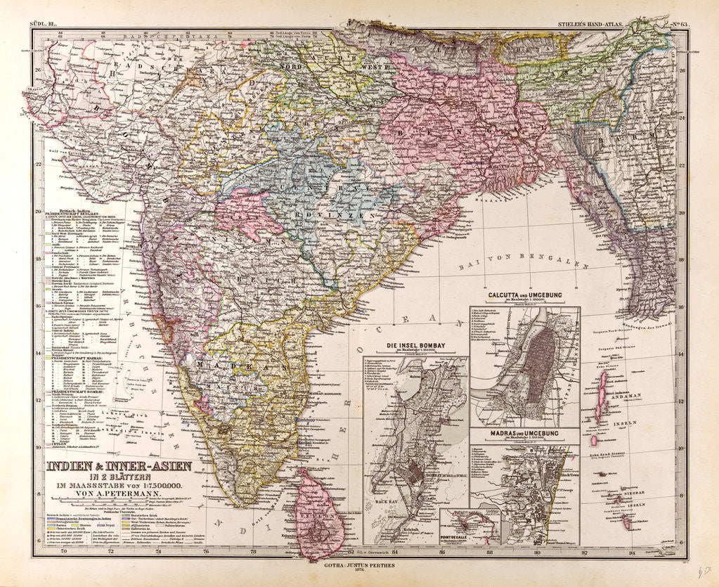 Detail of India Map by Anonymous