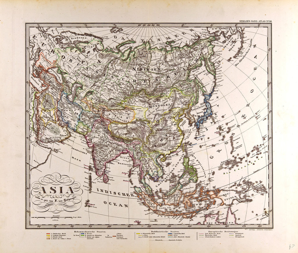 Detail of Asia Map by Anonymous