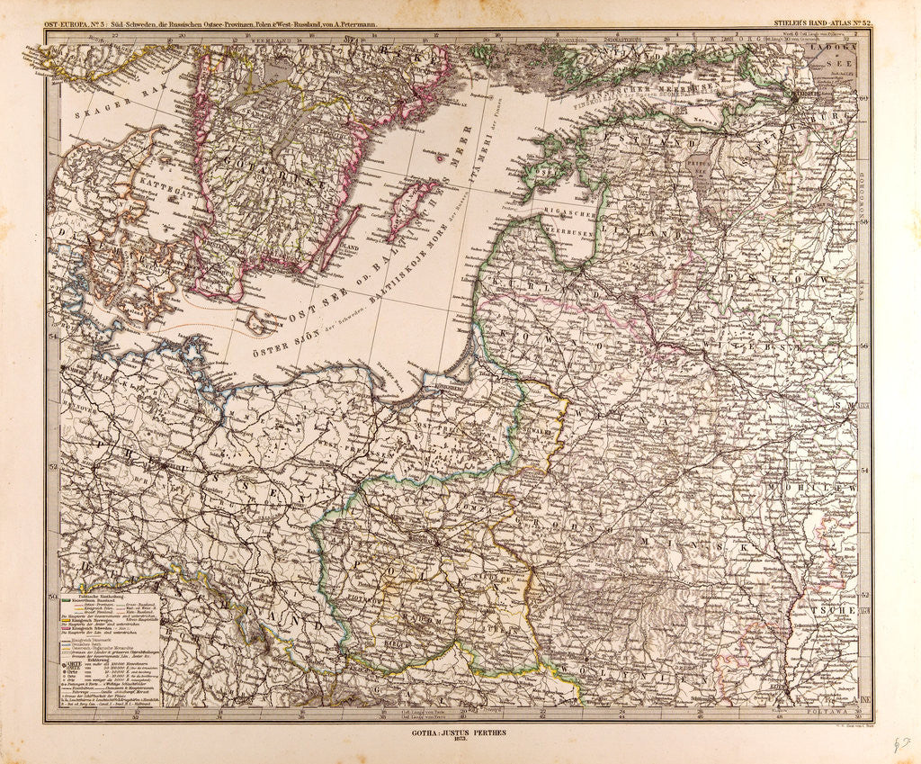 Detail of Eastern Europe Map by Anonymous