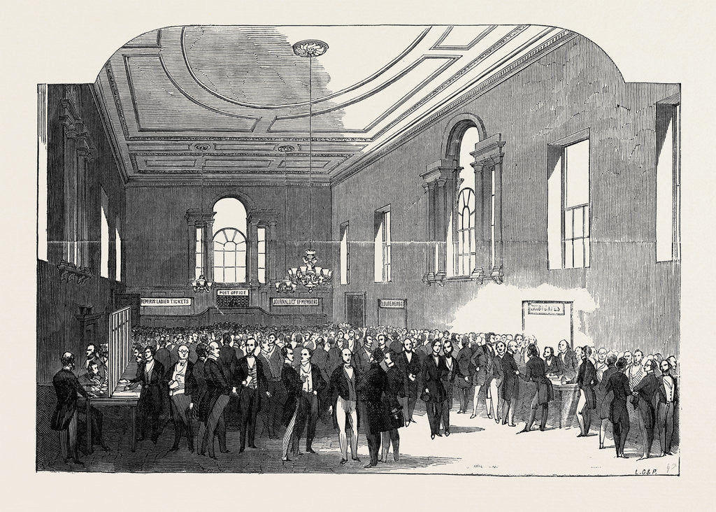 Detail of The Reception Room, at the Town Hall, Cambridge, British Association for the Advancement of Science by Anonymous