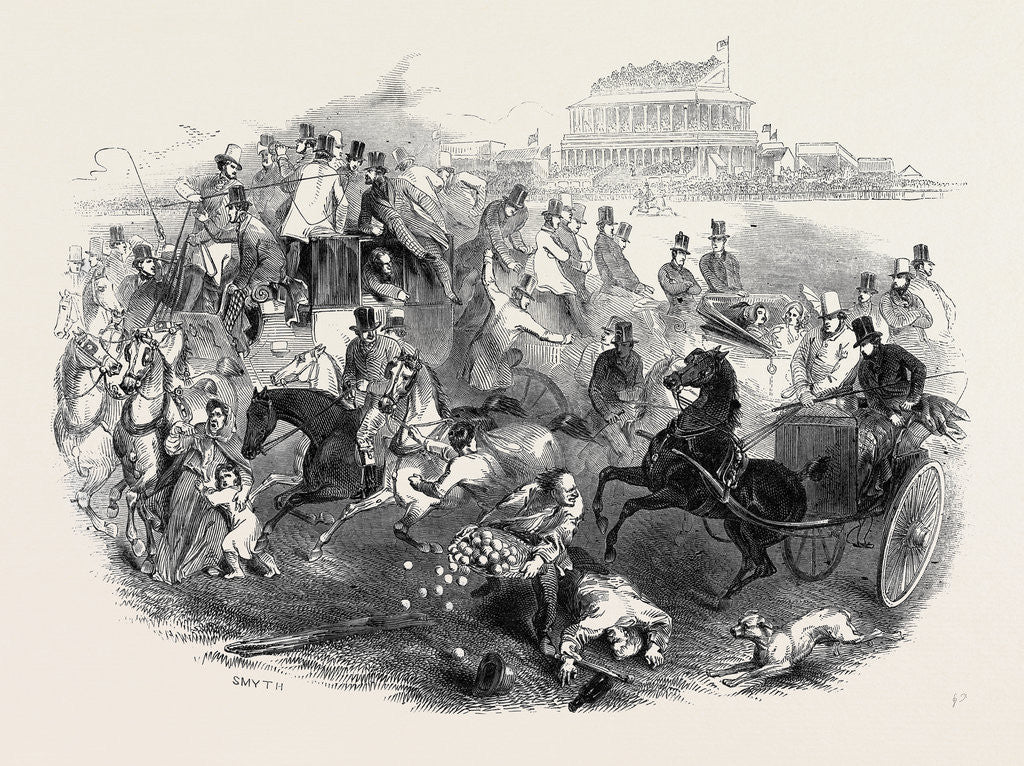 Detail of Epsom Races, Derby Day, Leaving the Course by Anonymous