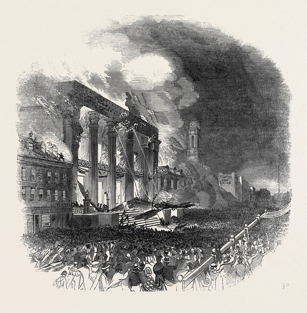 Detail of Burning of the Bowery Theatre, New York by Anonymous