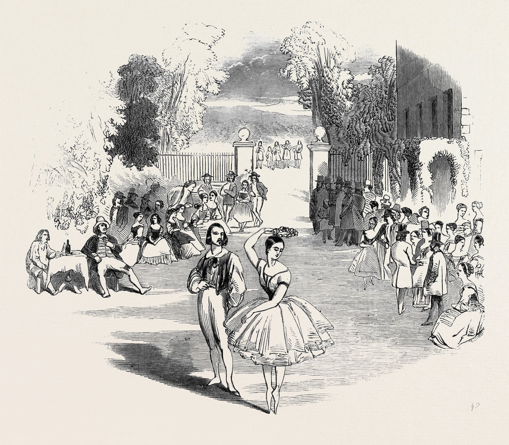 Detail of Scene from the Ballet of Robert and Bertrand, at Drury Lane Theatre by Anonymous