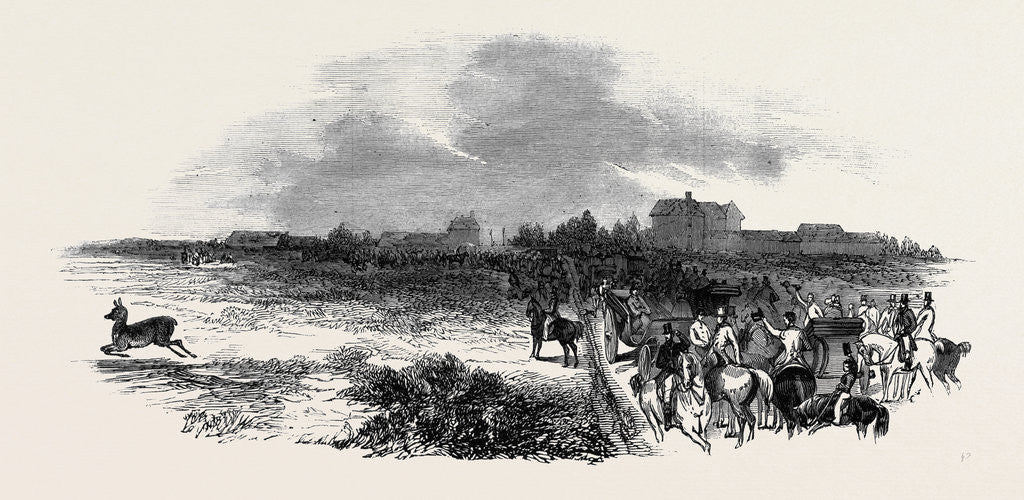 Detail of Easter Hunt with the Royal Stag Hounds, the Meet at Stoke Common by Anonymous