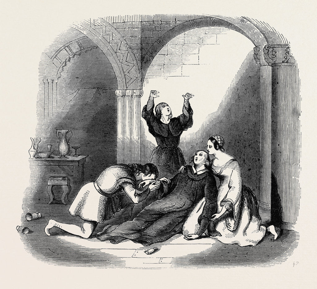 Detail of Scene from the New Play of the Priest's Daughter, at Sadler's Wells Theatre. by Anonymous