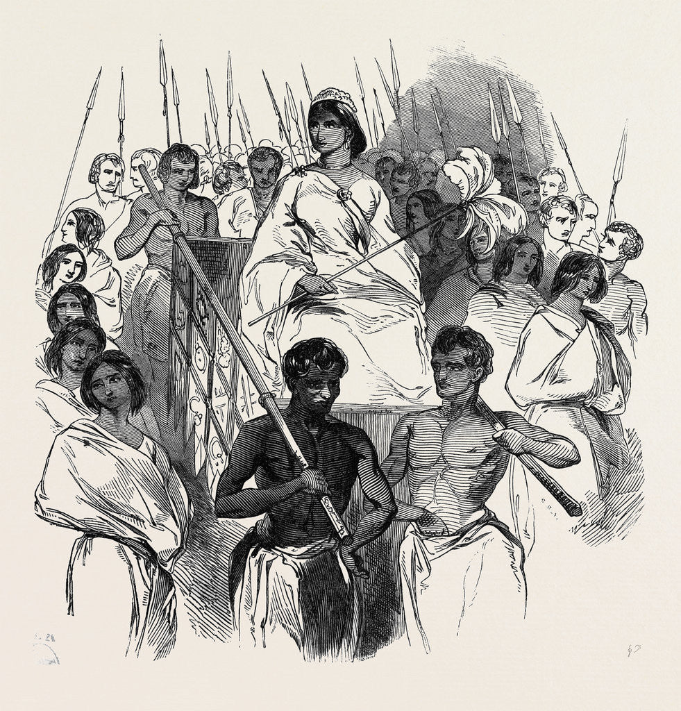 Detail of Ranavalona, Queen of Madagascar in Her State Howdah. by Anonymous