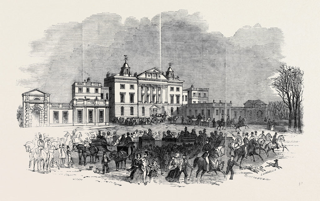 Detail of Badminton House, and the Lawn, on Saturday Morning, Feb. by Anonymous