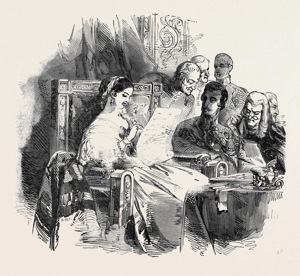 Detail of Her Majesty Pricking the Sheriffs' Roll. by Anonymous