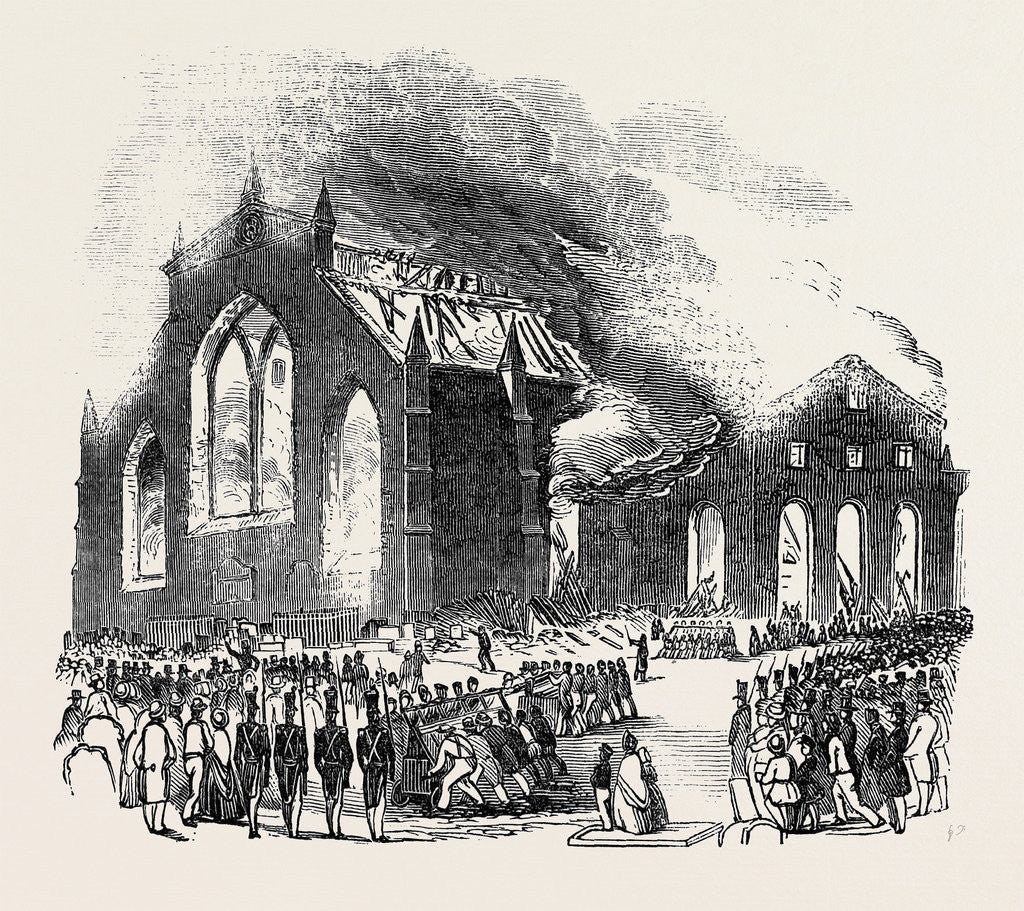 Detail of Burning of Greyfriars' Church. by Anonymous