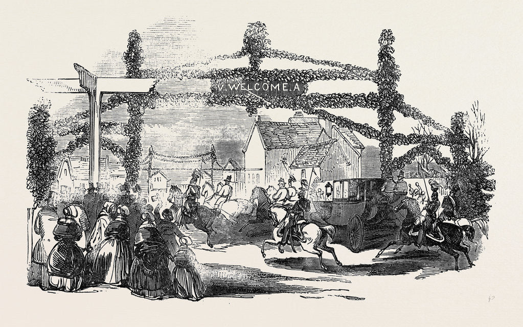 Detail of The Queen's Visit to Strathfieldsaye, Her Majesty Passing Through Bracknell by Anonymous