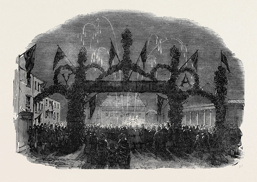 Detail of Fire Works, Market Place, Buckingham. by Anonymous