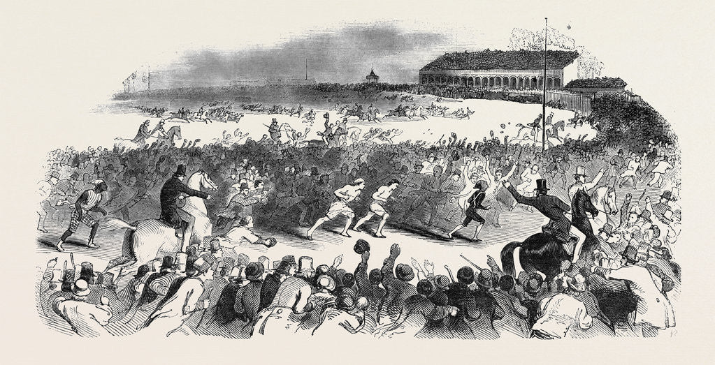 Detail of Great Foot Race, at Hoboken, New York, USA by Anonymous