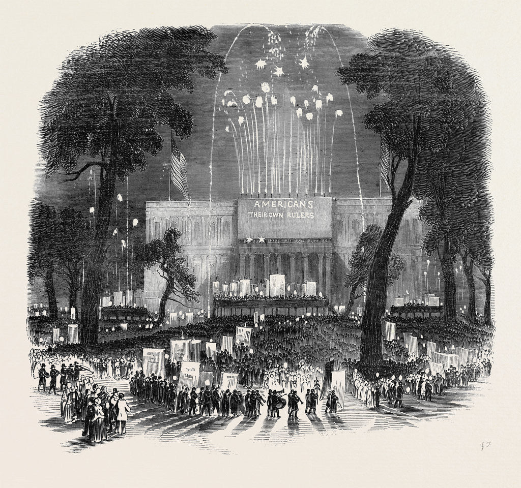 Detail of Great Native Meeting in the Park, at New York. by Anonymous