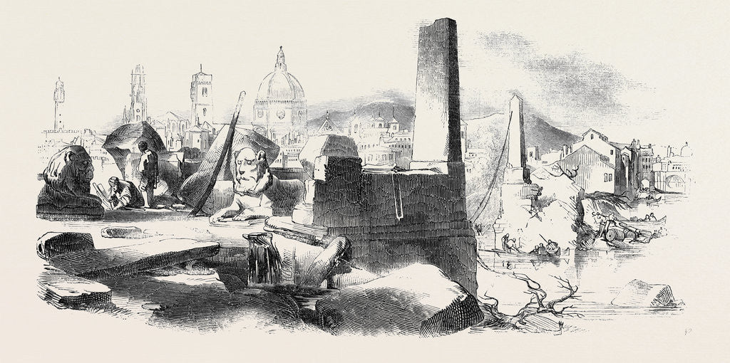 Detail of Florence, from the Ponte De Perro, after the Late Inundations by Anonymous