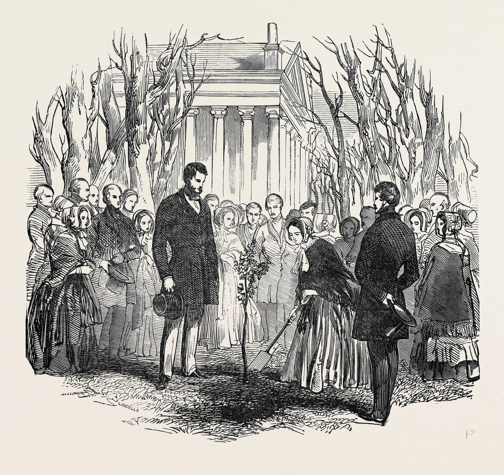 Detail of Queen Victoria Planting an Oak at Stowe. by Anonymous