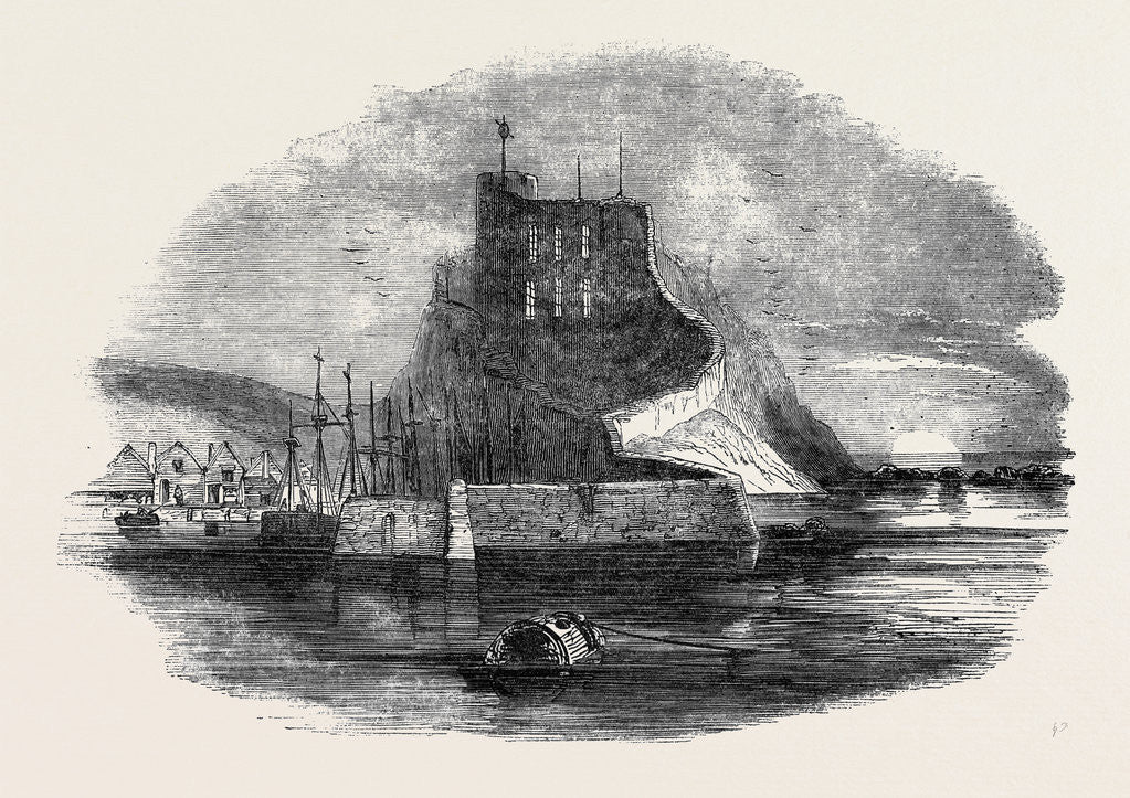 Detail of Gurnsey, St. Peter's Port, and Castle Cornet. by Anonymous