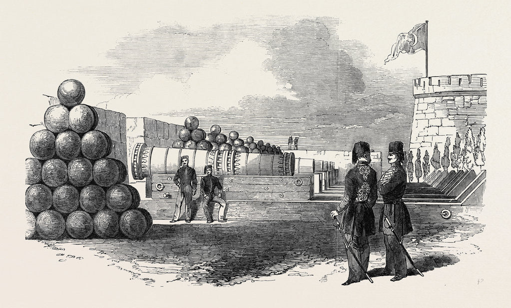 Detail of The Dardanelles, the Battery and Stone Shot by Anonymous