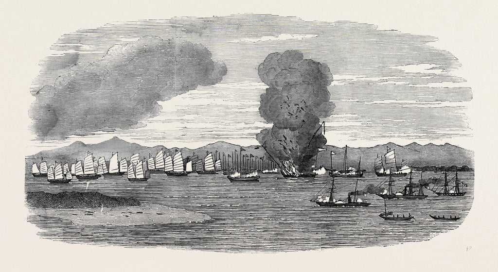 Detail of Destruction of Shap-'Ng-Tsai's Piratical Fleet, by the British, in the Gulf of Tonquin by Anonymous