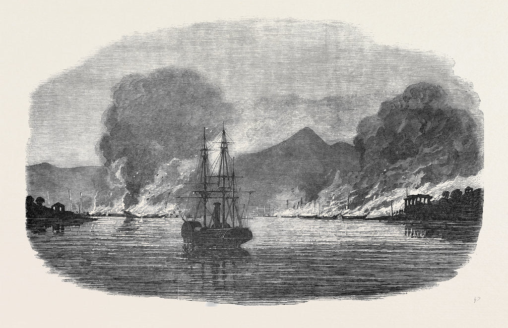 Detail of Destruction of a Piratical Chinese Fleet at Pinghoy by Anonymous