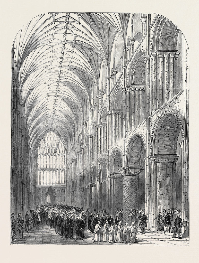 Detail of Installation of the Bishop of Norwich, the Procession in the Nave of Norwich Cathedral by Anonymous