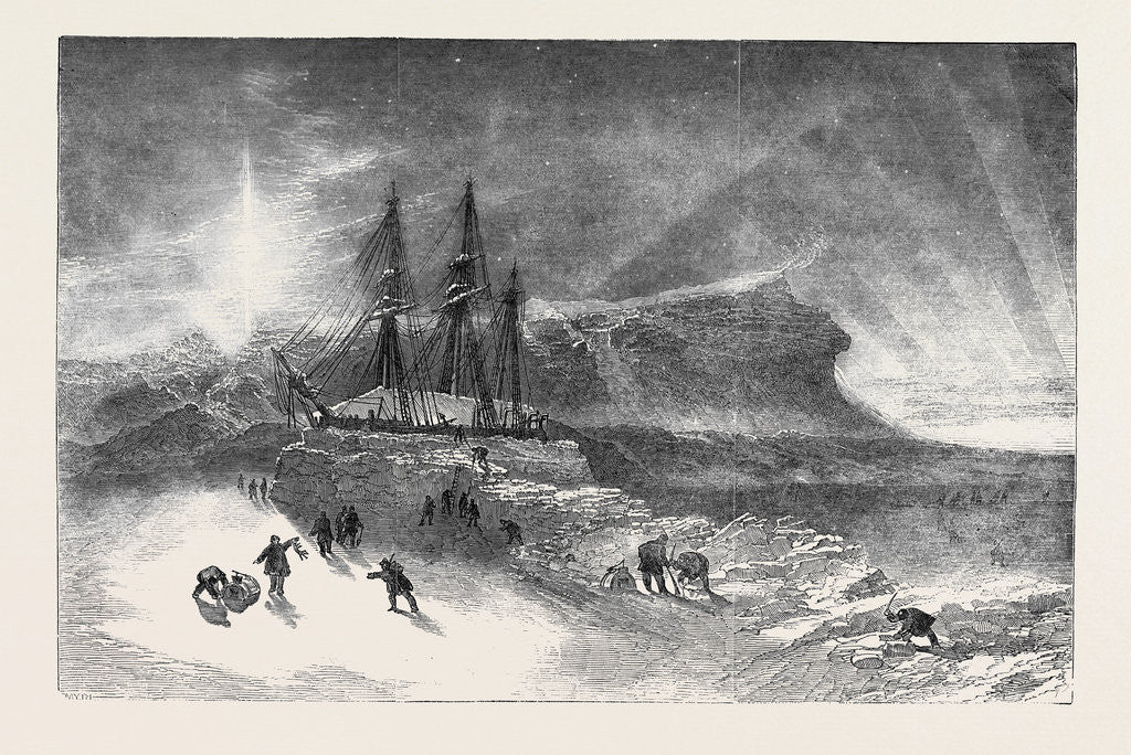 Detail of Burford's Panorama of the Polar Regions, the Investigator Snow Walled in for the Winter by Anonymous