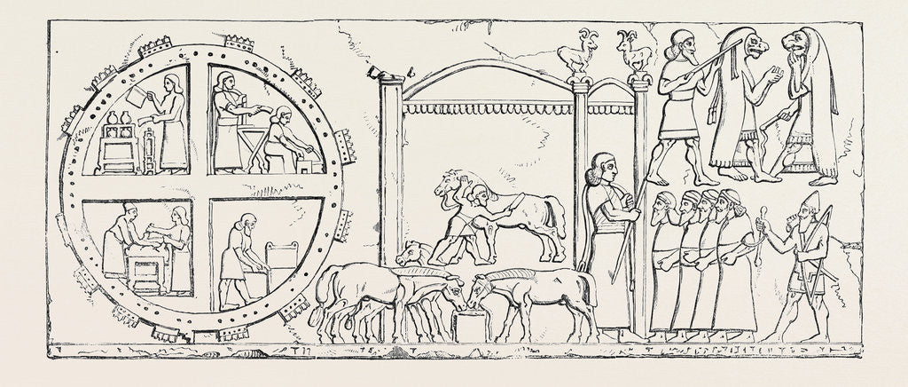 Detail of Supposed Kitchen and Pavilion; Nimroud Sculptures, Just Received at the British Museum by Anonymous