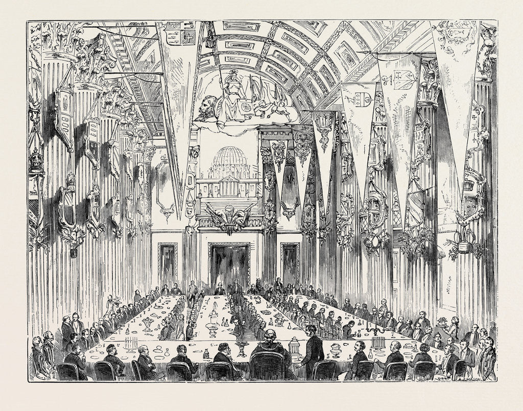 Detail of Banquet in the Egyptian Hall at the Mansion House, the Great Exhibition of 1851 by Anonymous
