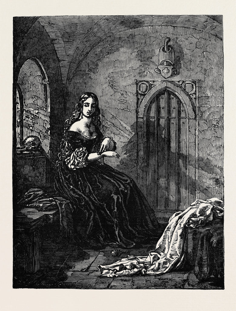 Detail of Exhibition of the British Institution, No. 138. the Novice by Anonymous