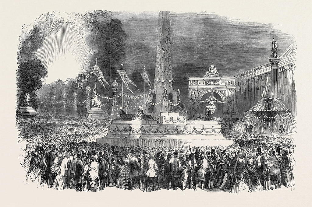 Detail of The Paris Fete, Illumination in the Place De La Concorde by Anonymous