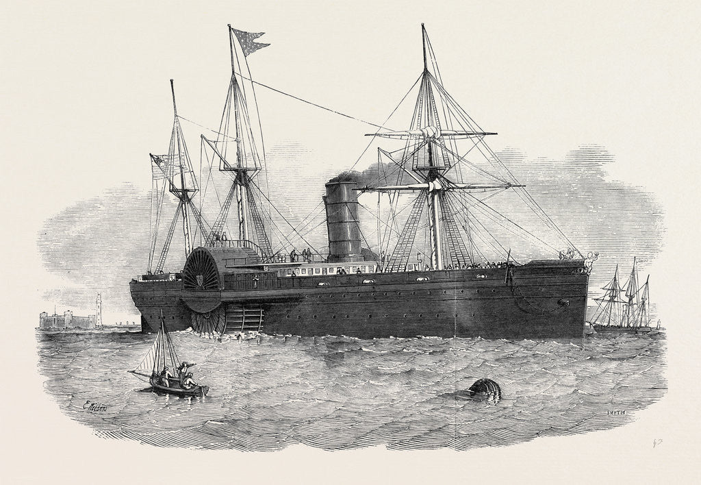 Detail of Ocean Steam Navigation: The United States Mail Steamship Atlantic Entering the Mersey by Anonymous