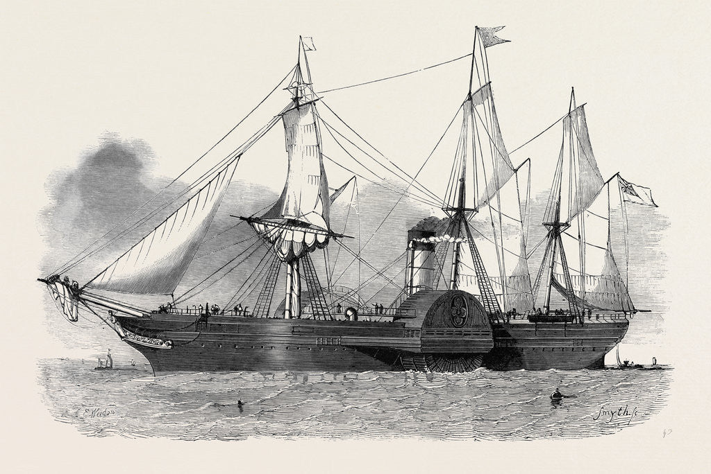 Detail of The British Mail Steamship Asia by Anonymous