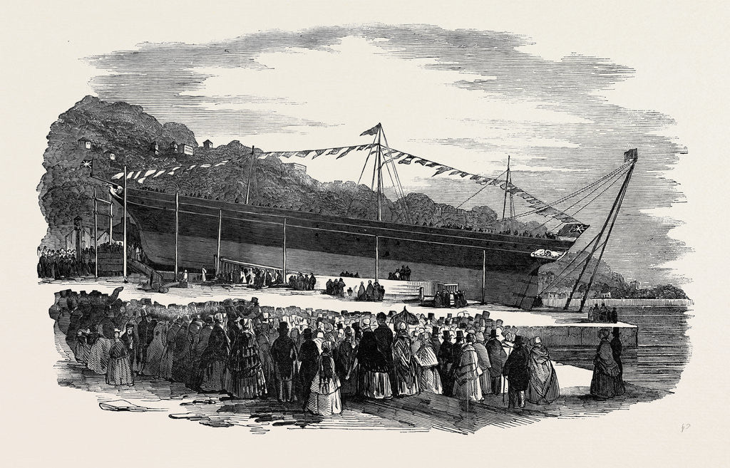 Detail of Launch of the Pelican, Steamship, at Cork by Anonymous