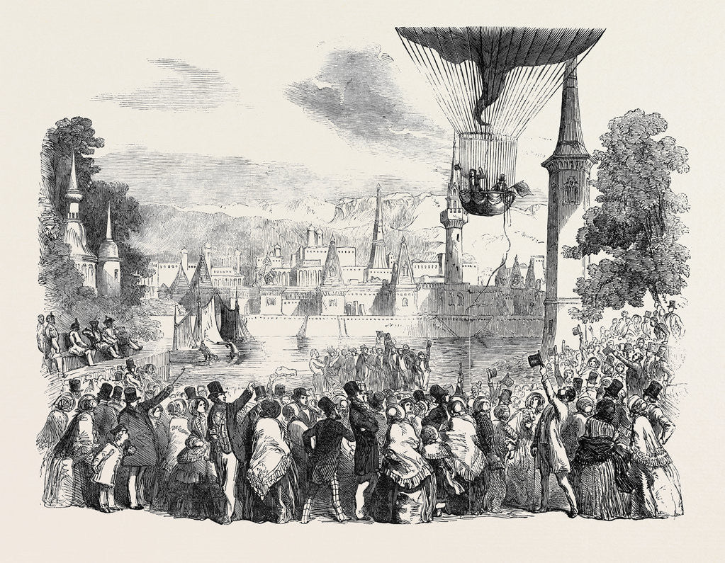 Detail of Ascent of the Nassau Balloon, from Vauxhall Gardens, on Saturday, June 29, 1850 by Anonymous