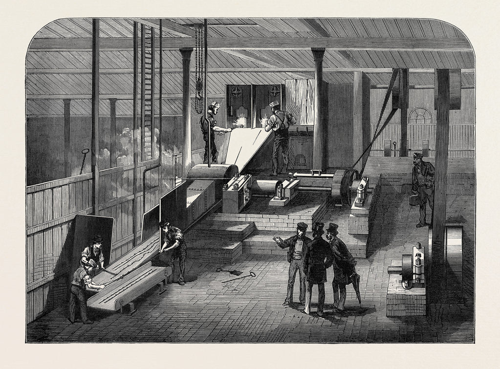 Detail of New Rolling Machine for Making Horse-Shoe Nails 1873 by Anonymous